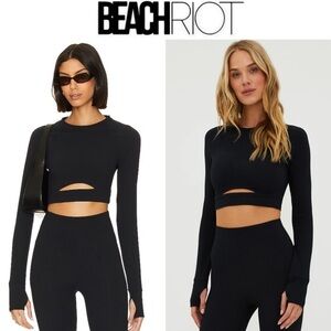 Beach Riot Francine Crop Top in Black sz S NWT 88$